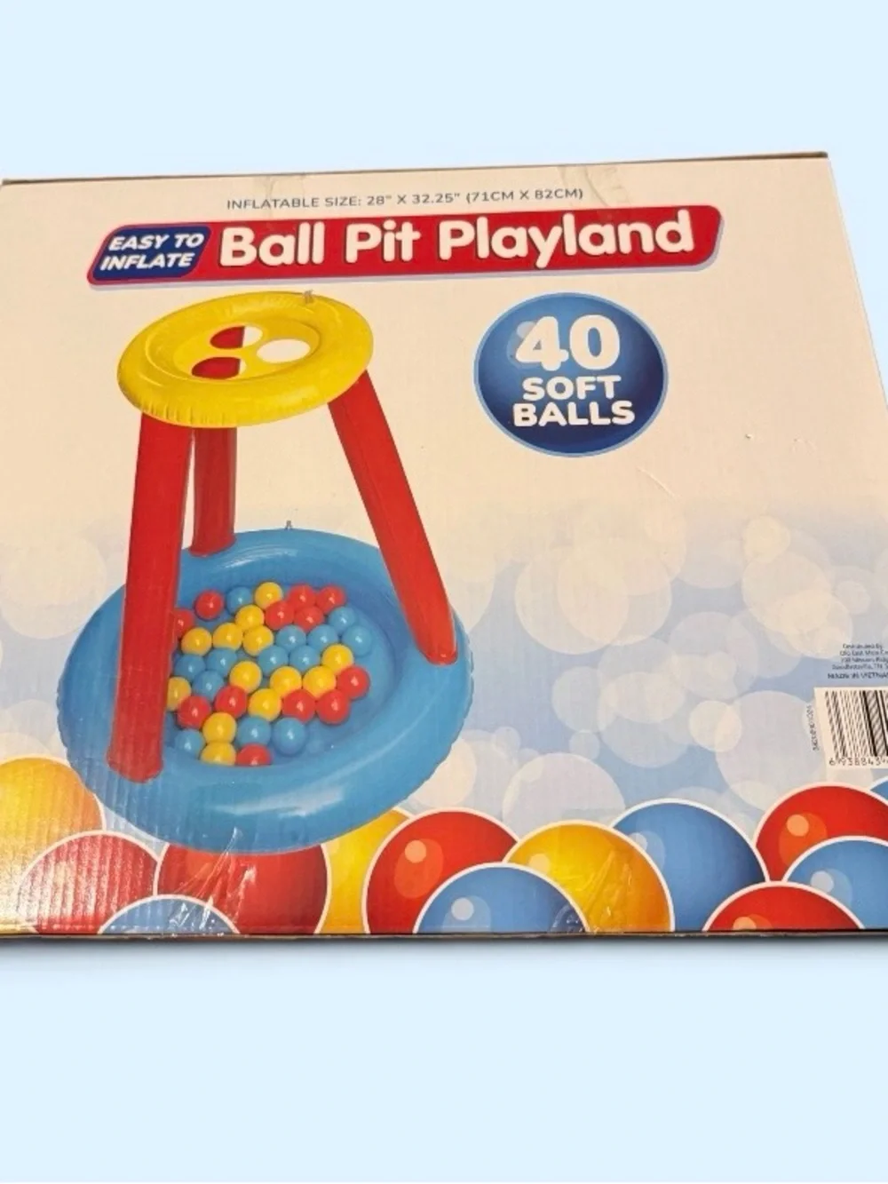 Inflatable Ball Pit Playland ~ 40 Soft Balls~ Activity Center ~ Indoor & Outdoor